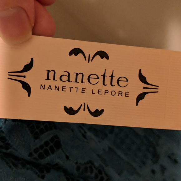 NWT Nanette Lepore Large TealBlue Lace Tank Blouse - Picture 5 of 11